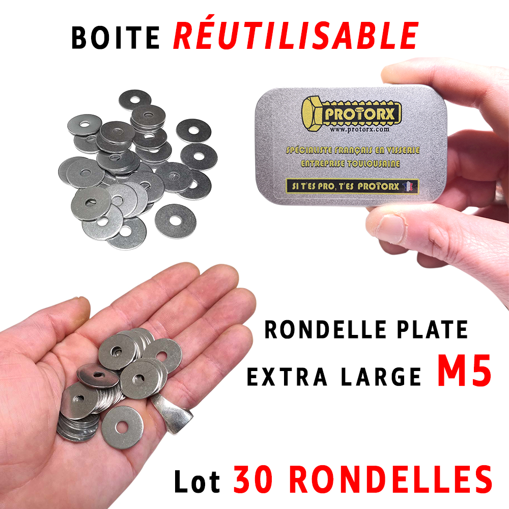 Rondelle plate large L 36 mm en inox A2