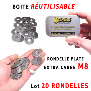 Boite Rondelle Extra Large M8 | Acier Inoxydable A2 : PROTORX