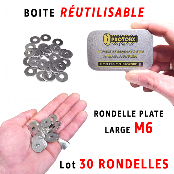 Boite Rondelle Large M6 | Acier Inoxydable A2 : PROTORX