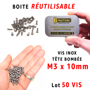 Boite Vis Tête Bombée M3 x 10mm | Acier Inox A2 : PROTORX