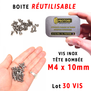 Boite Vis Tête Bombée M4 x 10mm | Acier Inoxydable A2 : PROTORX