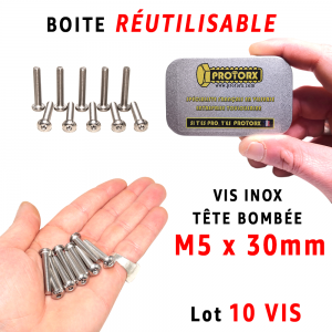 Boite Vis Tête Bombée M5 x 30mm | Acier Inoxydable A2 : PROTORX