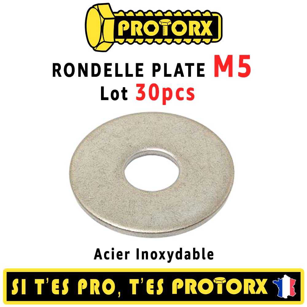 Rondelle plate moyenne - M14 - Diamètre extérieur 30 mm - Épaisseur 2.5 mm  - Inox A2 - Boîte de 50